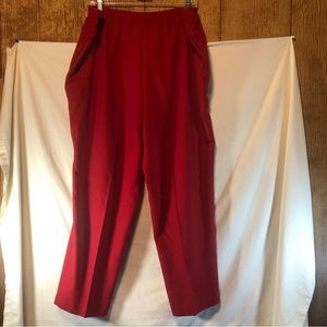 Bon Worth woman’s red granny core pants with pockets  L petite